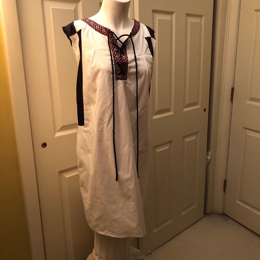 S+B Anthropologie White w Black Dress S/12